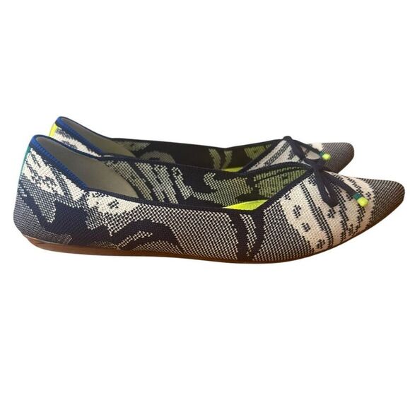 Rothy’s Navy Botanical The Point Ballet Flat Size 9 - Picture 1 of 11